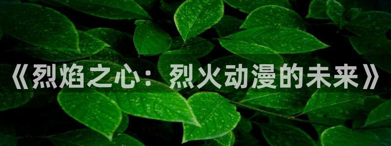 51动漫官方：《烈焰之心：烈火动漫的未来》